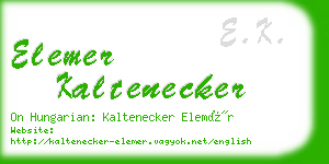 elemer kaltenecker business card